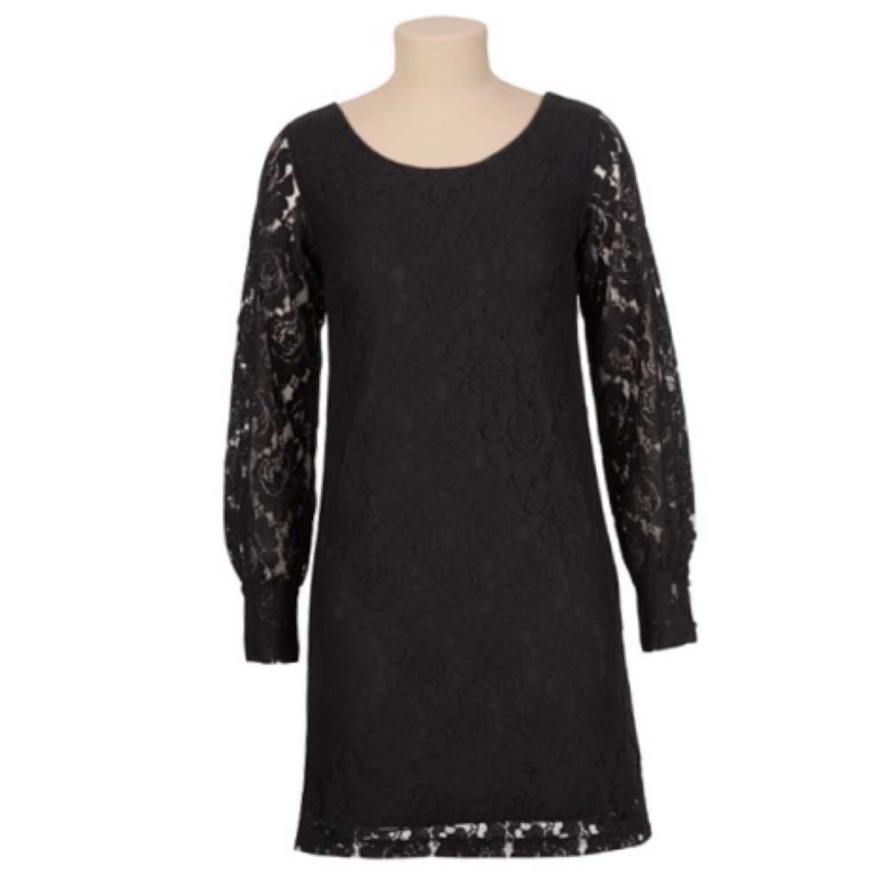 Long Sleeve black lace dress